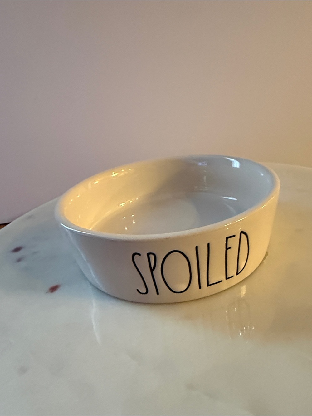 Rae Dunn White Cat Bowl "SPOILED" cleaned and sanitized.